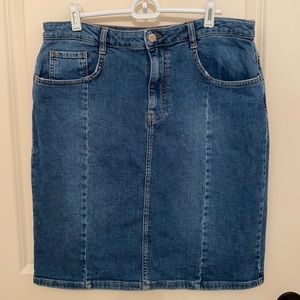 Pilcro and the Letterpress Denim Skirt in size 14
